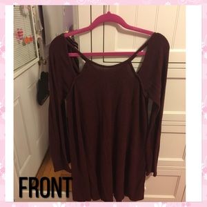 Burgundy cut out dress
